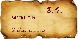 Büki Ida névjegykártya